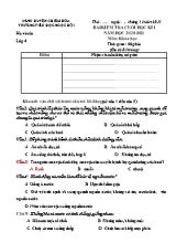 Bài kiểm tra cuối học kì I môn Khoa học Lớp 4 - Năm học 2020-2021